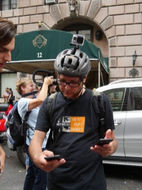 Martin wearing GoPro helmet WITNESS also experimented with using a GoPro camera alongside filming with InformaCam.