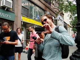 Michael uses InformaCam Digital lead Michael Cervieri demonstrates how you should always turn your phone sideways and film in "landscape" mode when filming on a mobile device.